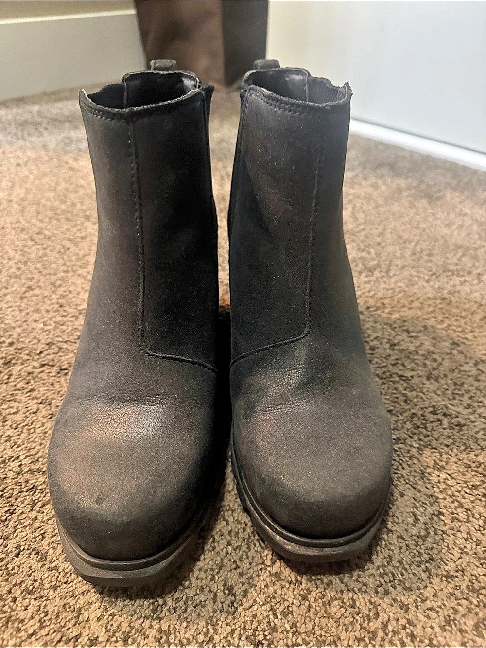 Sorel Joan of Arctic Wedge II Chelsea Boot Black Ankle Boots US 8.5